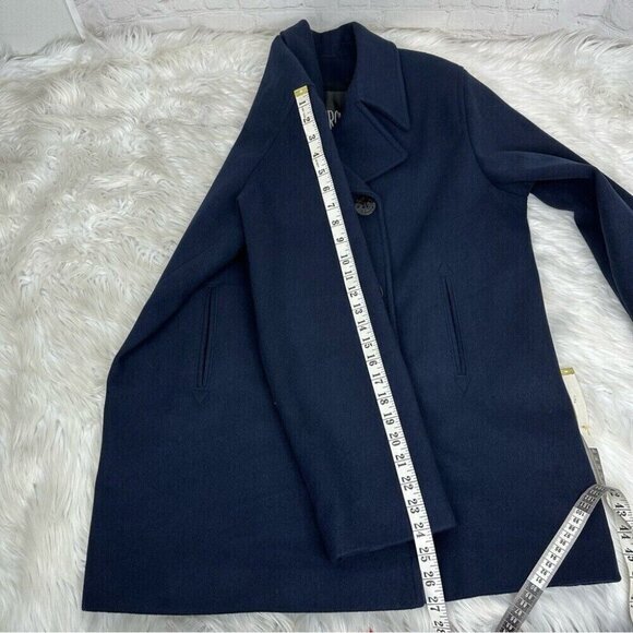 J Percy Women’s Blue Merino Wool Vintage 90s Double Breasted Pea Coat‎ 14/C47 - Picture 13 of 13